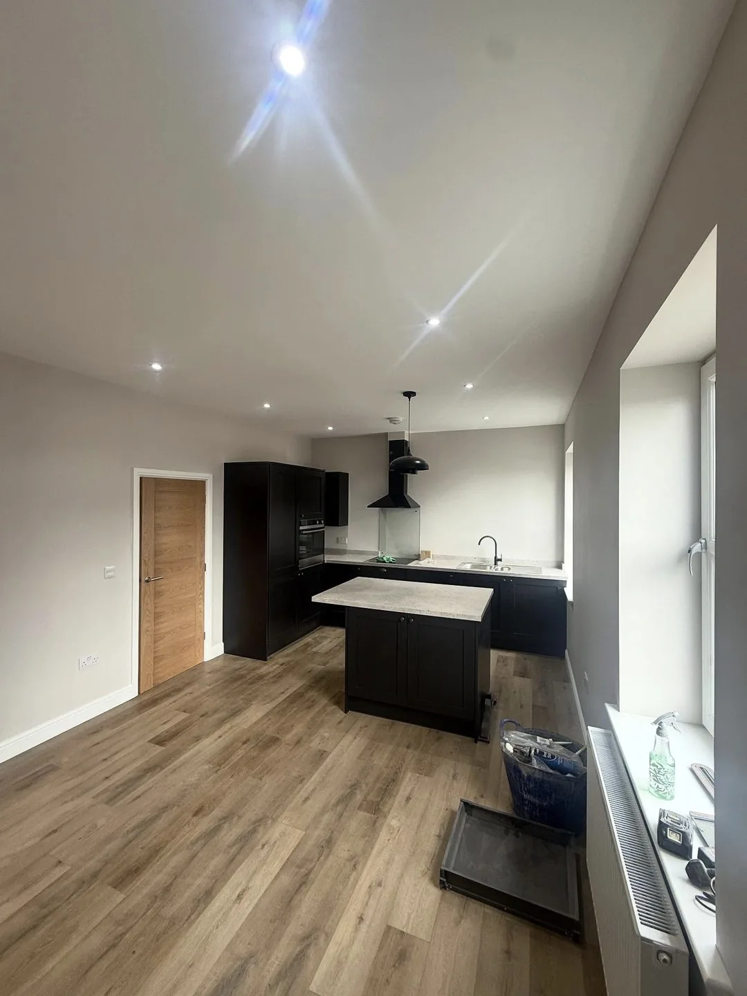 Completed kitchen rewire in a Carlisle city-centre flat