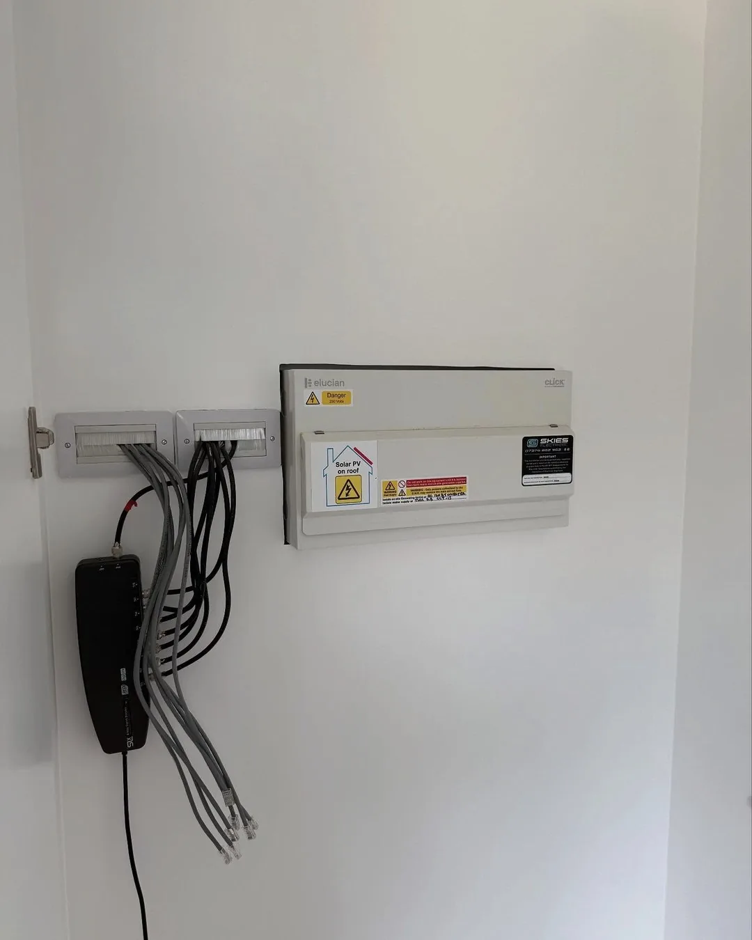Consumer unit and control wiring in the completed new build