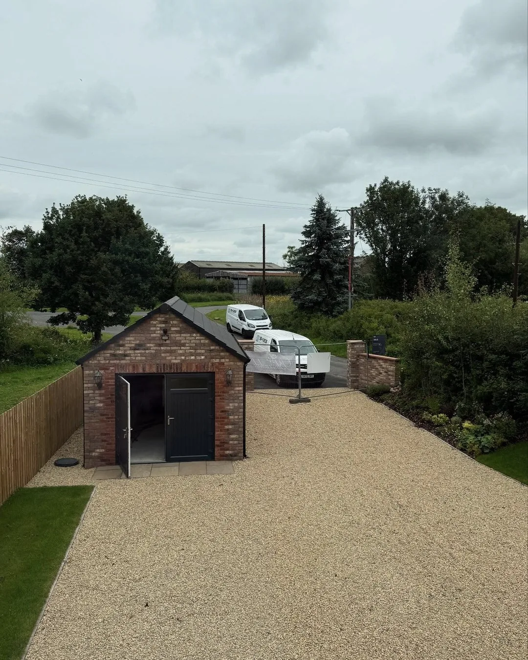 Detached garage and driveway at the Carlisle new-build project